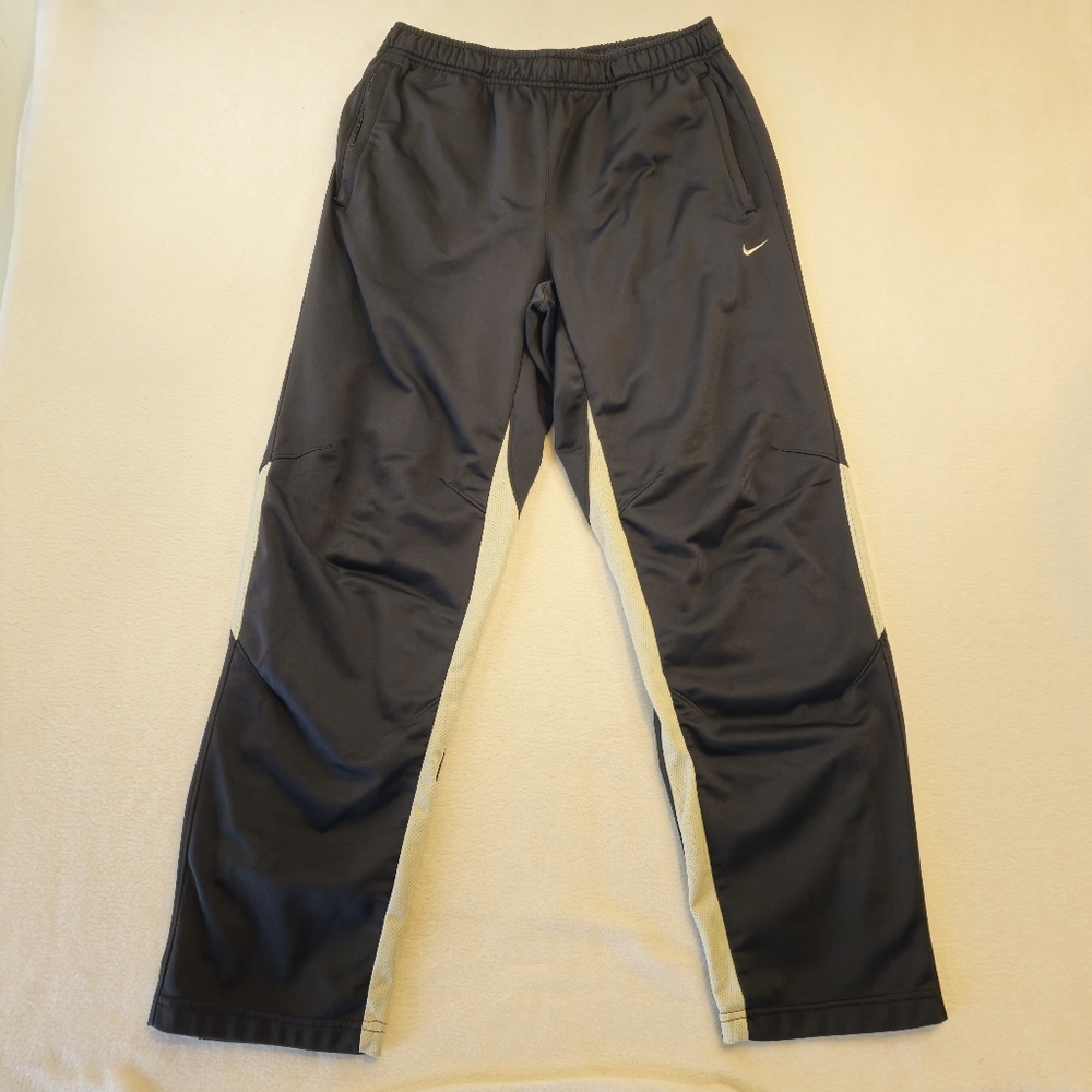 Nike Men's Black and White Athletic Track Pants Size L
